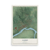 Map of Lagro, Indiana, 12 x 18 inch unframed archival matte print