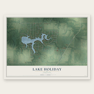 Lake Holiday, Indiana map print, the full design