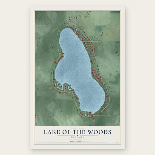Lake of the Woods, Indiana map print, the full design