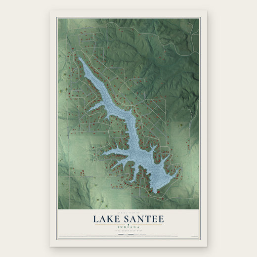 Lake Santee, Indiana map print, the full design