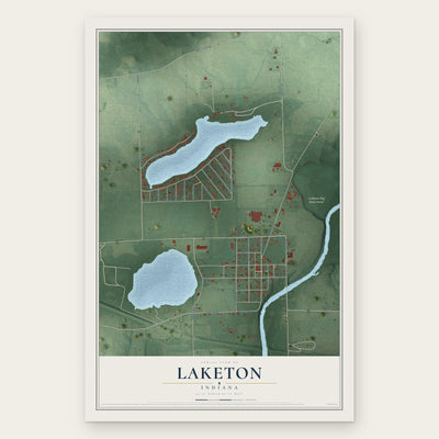 Laketon, Indiana map print, the full design