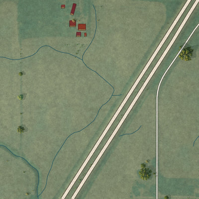 Close-up of the map of Landess, Indiana print showing street and building detail