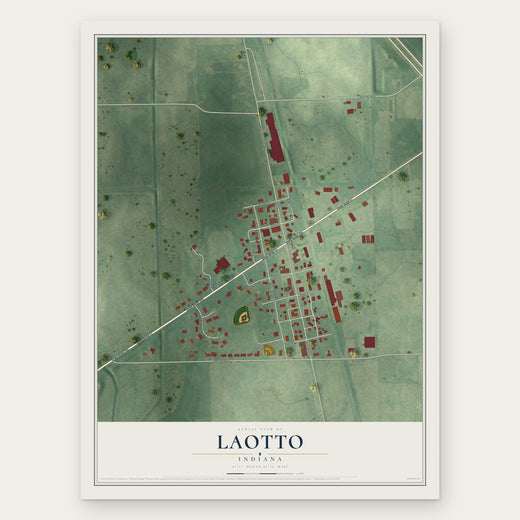 Laotto, Indiana map print, the full design