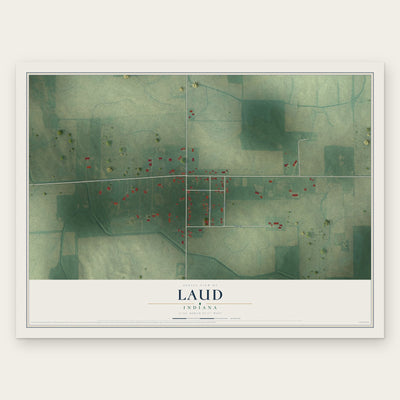 Laud, Indiana map print, the full design