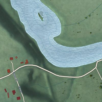 Close-up of the map of Lawrenceport, Indiana print showing street and building detail