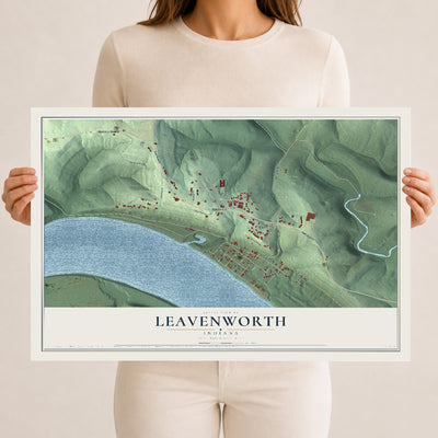 Map of Leavenworth, Indiana, 12 x 18 inch unframed archival matte print