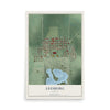 Map of Leesburg, Indiana, 12 x 18 inch unframed archival matte print