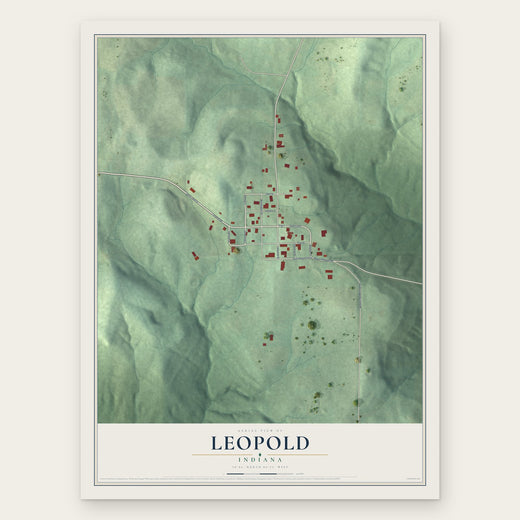 Leopold, Indiana map print, the full design