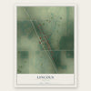 Lincoln, Indiana map print, the full design