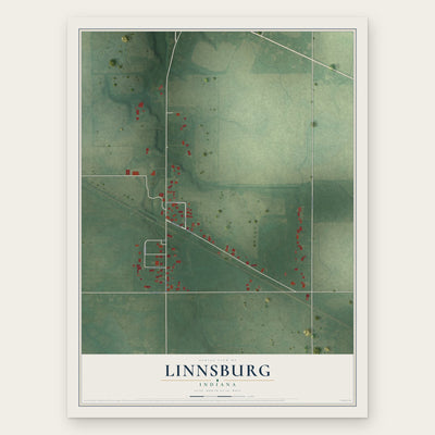 Linnsburg, Indiana map print, the full design