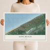 Map of Long Beach, Indiana, 12 x 18 inch unframed archival matte print