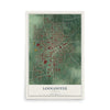 Map of Loogootee, Indiana, 12 x 18 inch unframed archival matte print