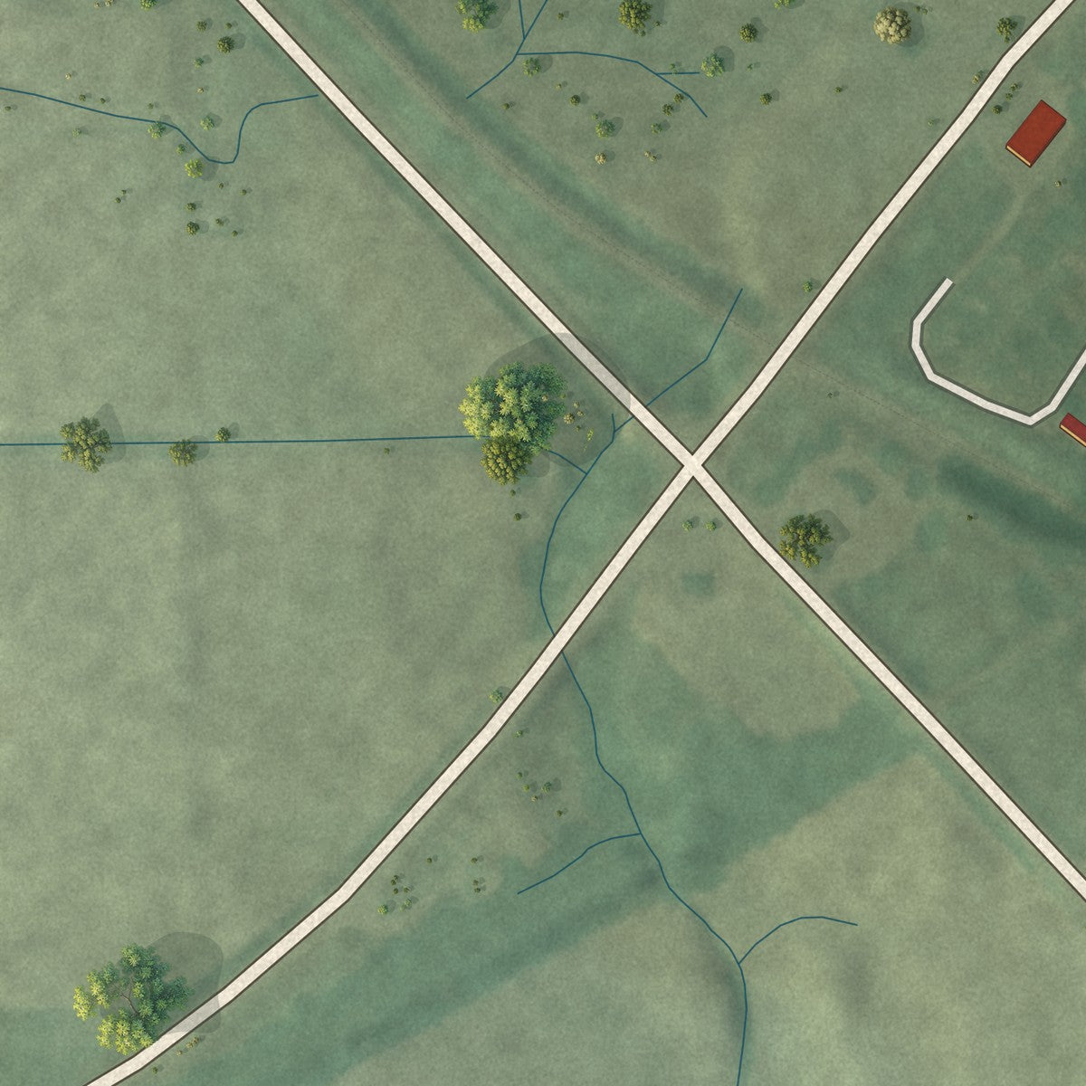 Second close-up of the map of Losantville, Indiana print showing more streets and buildings