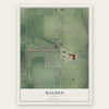 Malden, Indiana map print, the full design