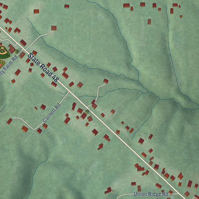 Close-up of the map of Manchester, Indiana print showing street and building detail