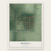 Manilla, Indiana map print, the full design
