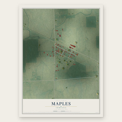 Maples, Indiana map print, the full design