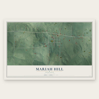 Mariah Hill, Indiana map print, the full design