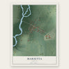 Marietta, Indiana map print, the full design