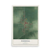 Map of Marshall, Indiana, 12 x 18 inch unframed archival matte print