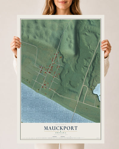 Map of Mauckport, Indiana, 24 x 36 inch unframed archival matte print