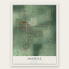 Maxwell, Indiana map print, the full design