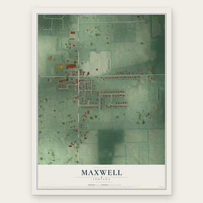 Maxwell, Indiana map print, the full design