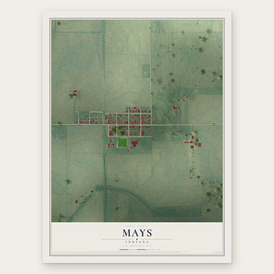 Mays, Indiana map print, the full design