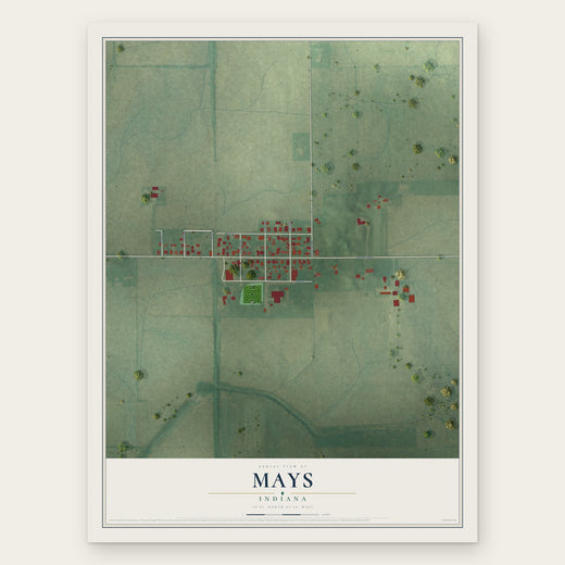 Mays, Indiana map print, the full design