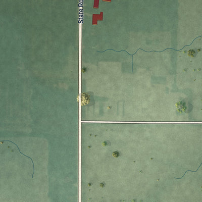 Second close-up of the map of Mellott, Indiana print showing more streets and buildings