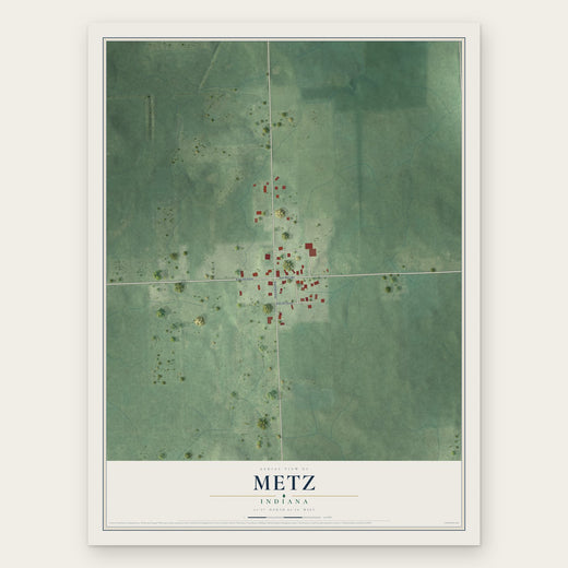 Metz, Indiana map print, the full design