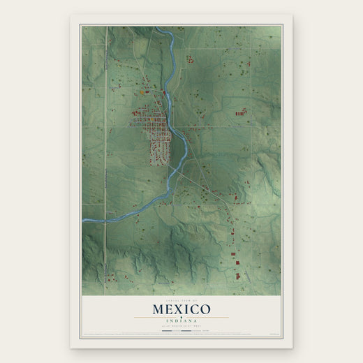 Mexico, Indiana map print, the full design