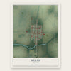 Miami, Indiana map print, the full design