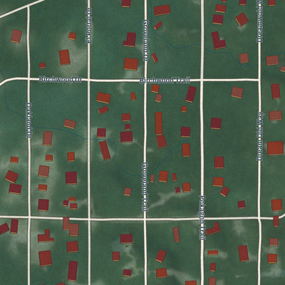 Second close-up of the map of Michiana Shores, Indiana print showing more streets and buildings