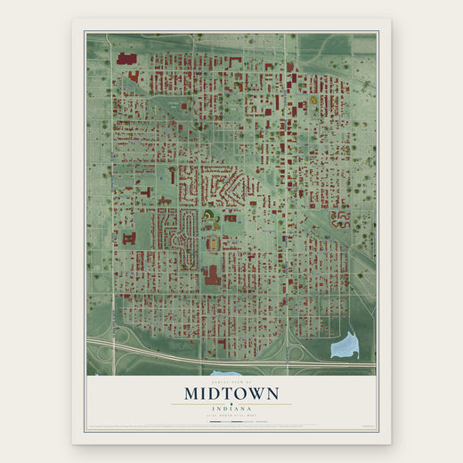 Midtown, Indiana map print, the full design