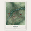 Milroy, Indiana map print, the full design