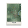 Map of Milton, Indiana, 12 x 18 inch unframed archival matte print