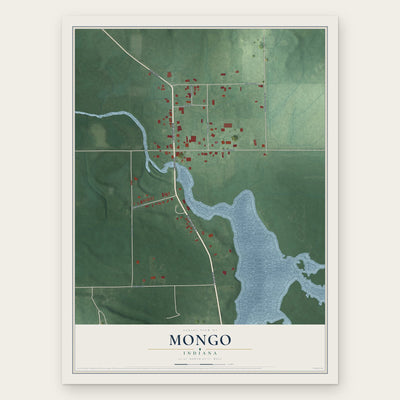 Mongo, Indiana map print, the full design