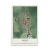 Map of Monon, Indiana, 12 x 18 inch unframed archival matte print