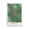 Map of Monroe City, Indiana, 12 x 18 inch unframed archival matte print