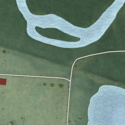 Second close-up of the map of Monterey, Indiana print showing more streets and buildings