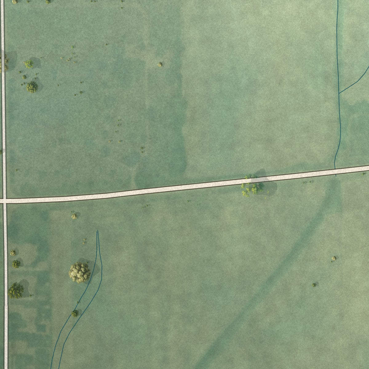 Second close-up of the map of Mooreland, Indiana print showing more streets and buildings