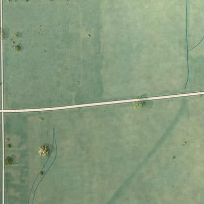 Second close-up of the map of Mooreland, Indiana print showing more streets and buildings