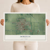 Map of Morocco, Indiana, 12 x 18 inch unframed archival matte print
