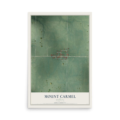 Map of Mount Carmel, Indiana, 12 x 18 inch unframed archival matte print