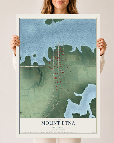 Map of Mount Etna, Indiana, 24 x 36 inch unframed archival matte print