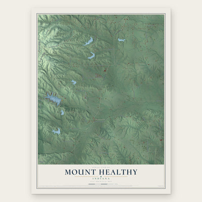 Mount Healthy, Indiana map print, the full design