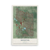 Map of Munster, Indiana, 12 x 18 inch unframed archival matte print