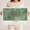 Map of Nappanee, Indiana, 12 x 18 inch unframed archival matte print