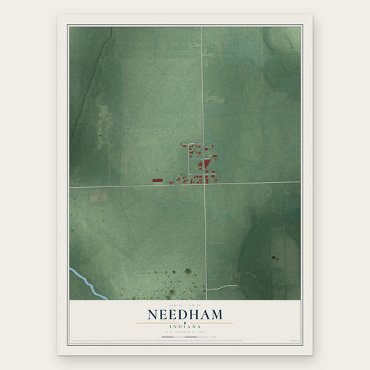 Needham, Indiana map print, the full design